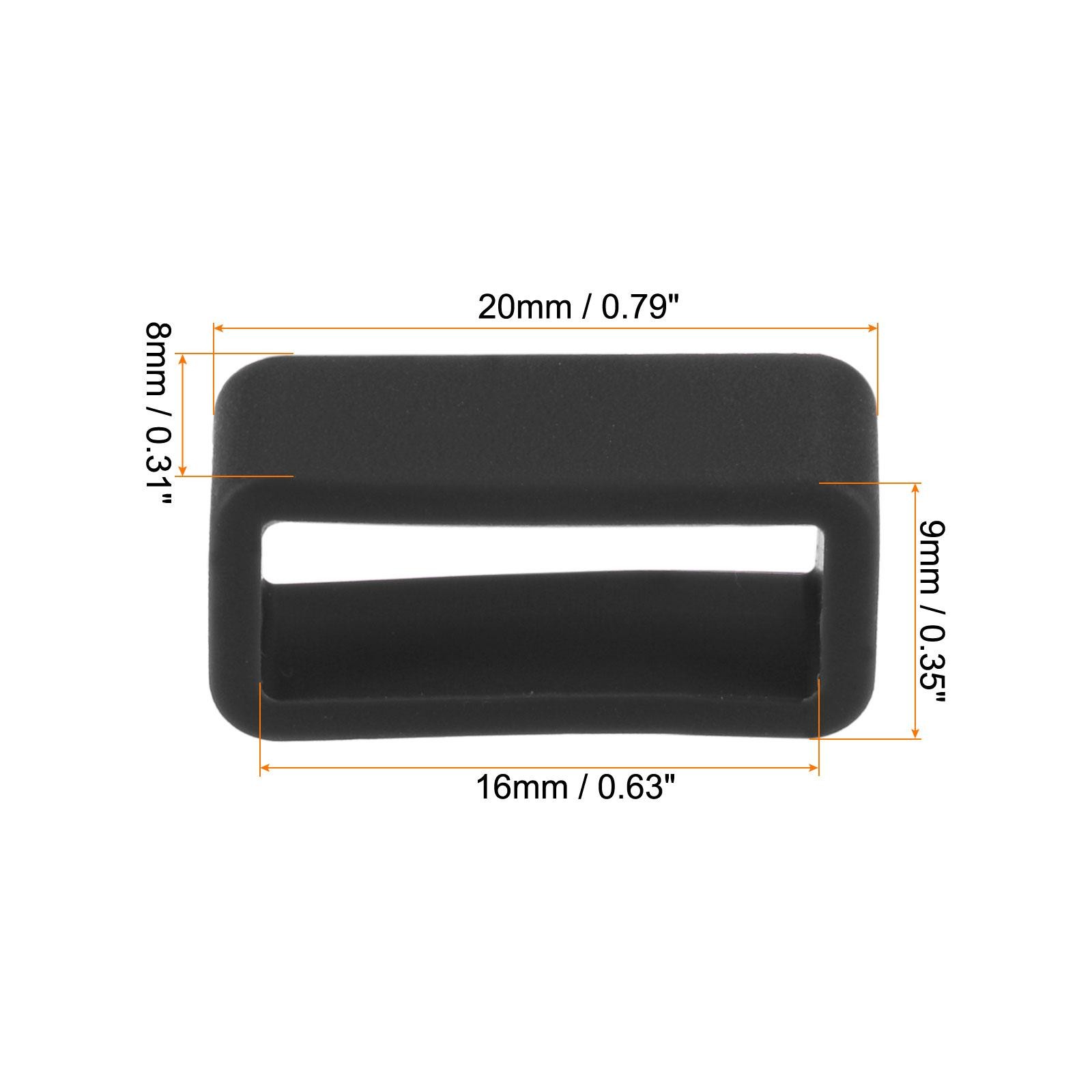 Watch Band Strap Loops Silicone for 16mm Width Watch Band, Black 4 Pcs