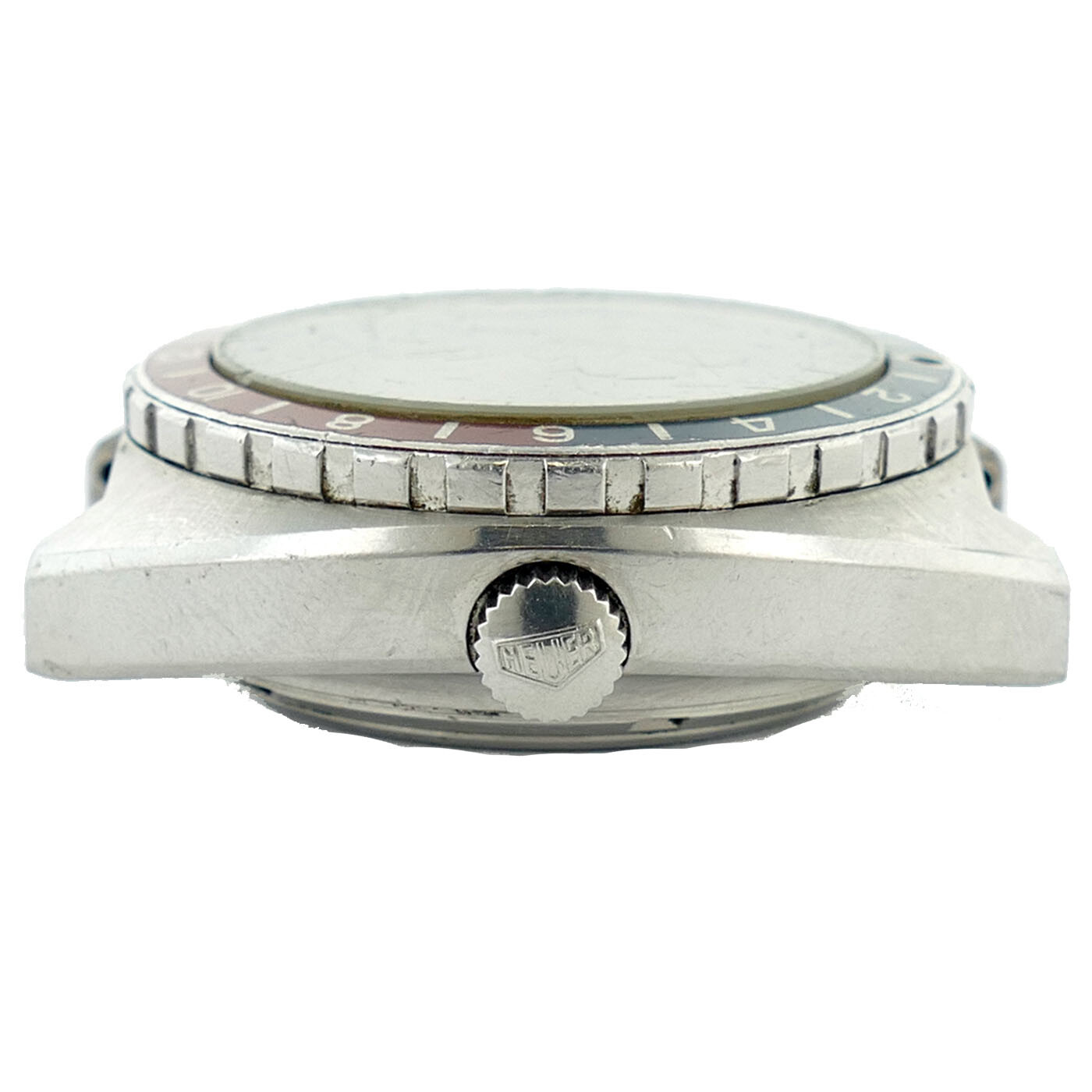 HEUER AUTAVIA 11630 BLUE AND RED BEZEL STAINLESS STEEL MENS WATCH CASE