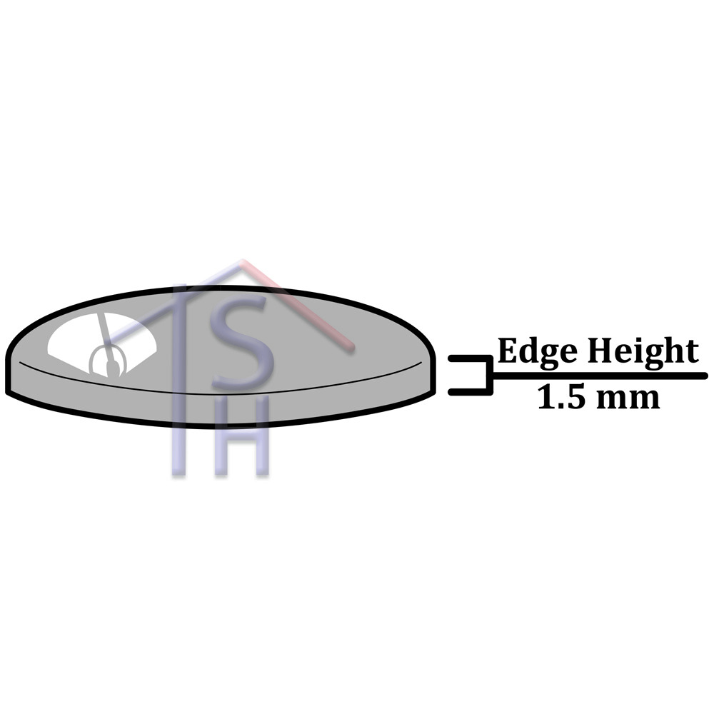 1.5MM THICK ROUND FLAT BACK MAGNIFYING MINERAL GLASS WATCH CRYSTAL 16.0MM-46.0MM