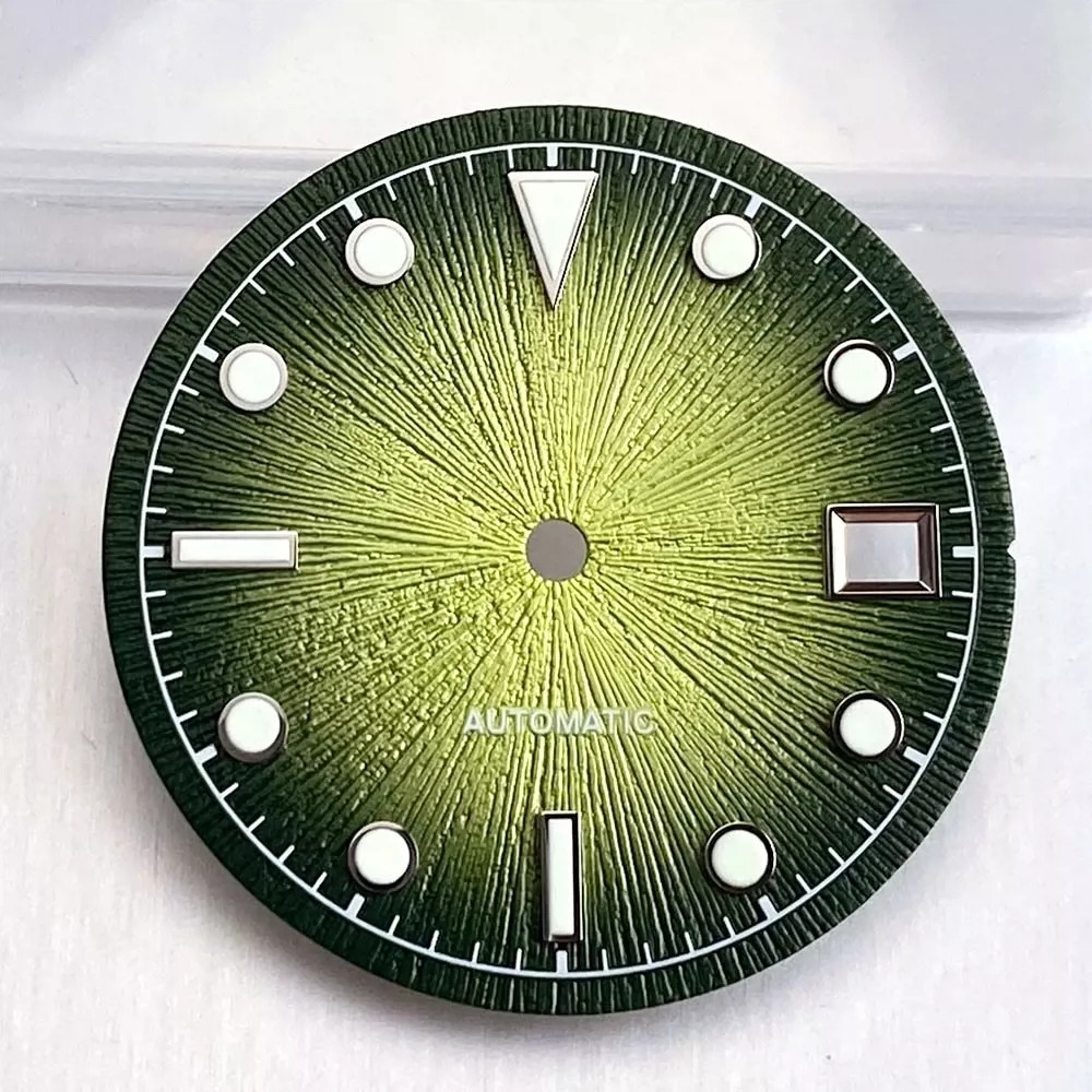 29mm Watch Dial+Hands Green Lume for 2824 PT5000 ST2130 8215 8200 Movement Parts