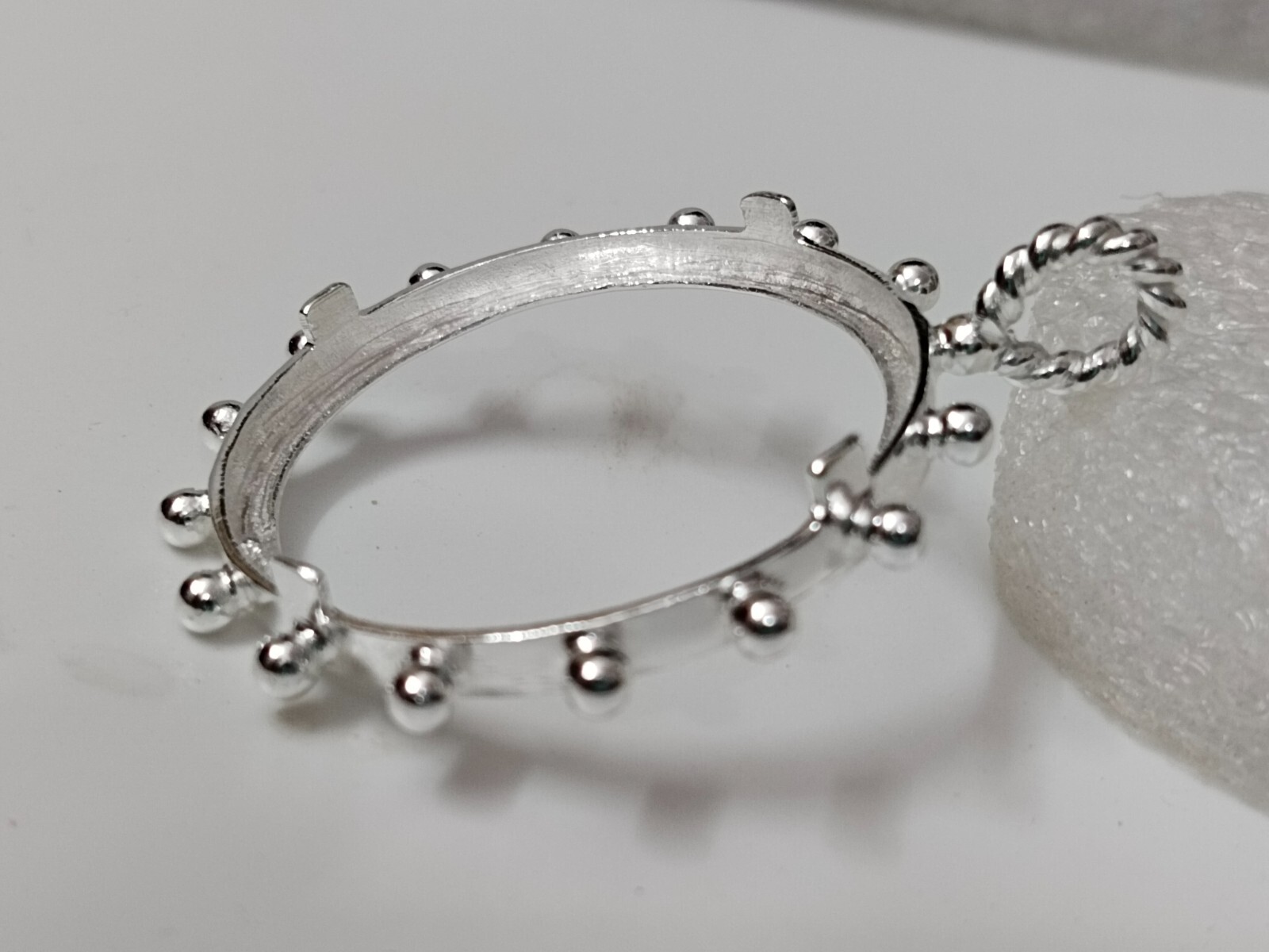 925 Sterling Silver Round Pendant setting prong Blank Bezel Holder Coin