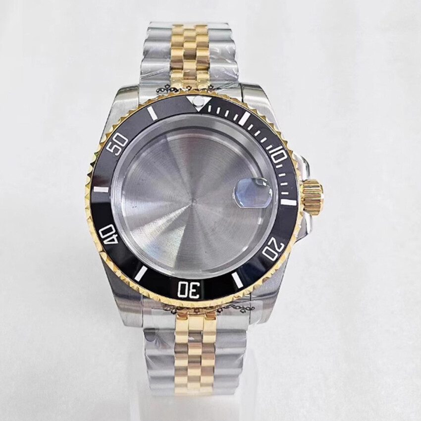 40MM Watch Case Inter-gold Strap + Bezel Sapphire Glass for NH35/36/4R Movement