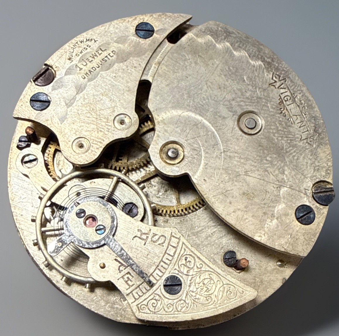 ✨⏱️ ANTIQUE SWISS POCKET WATCH MOVEMENT & DIAL – VIGILANT W.M.F. ⏱️✨