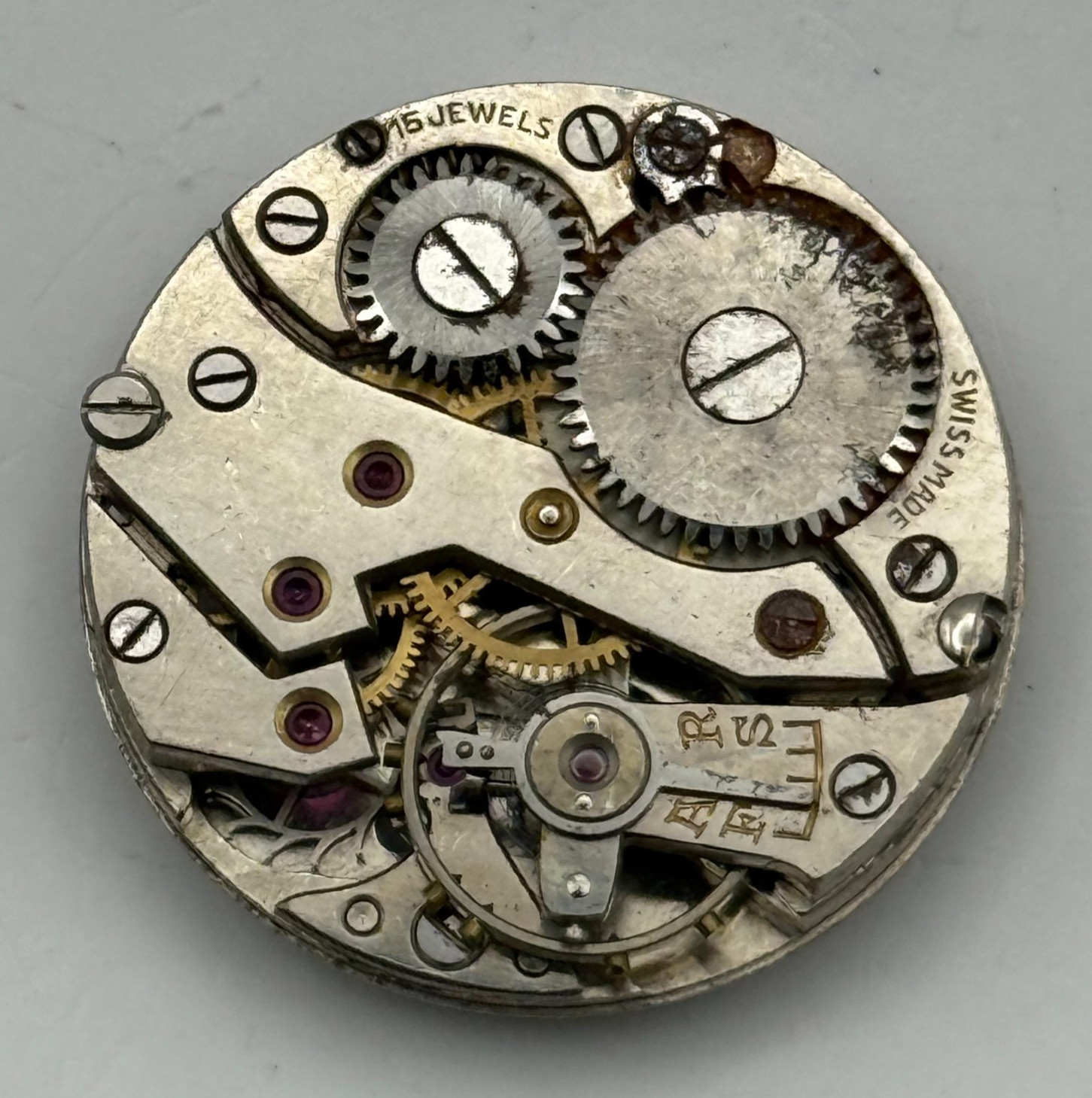 Peseux 170 Watch Movement 15 Jewels Swiss Manual Wind Parts Repair 23.3mm