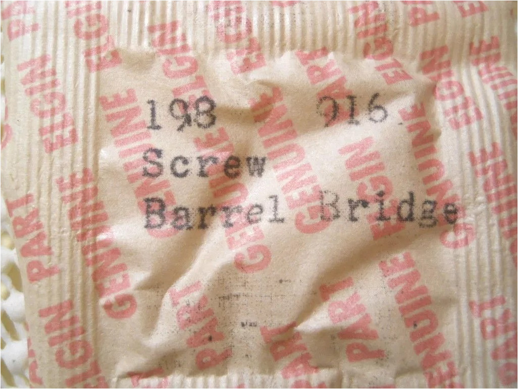 Elgin 916 – Part 198 – Train Bridge Balance Cock Barrel Bridge Screw Replacement