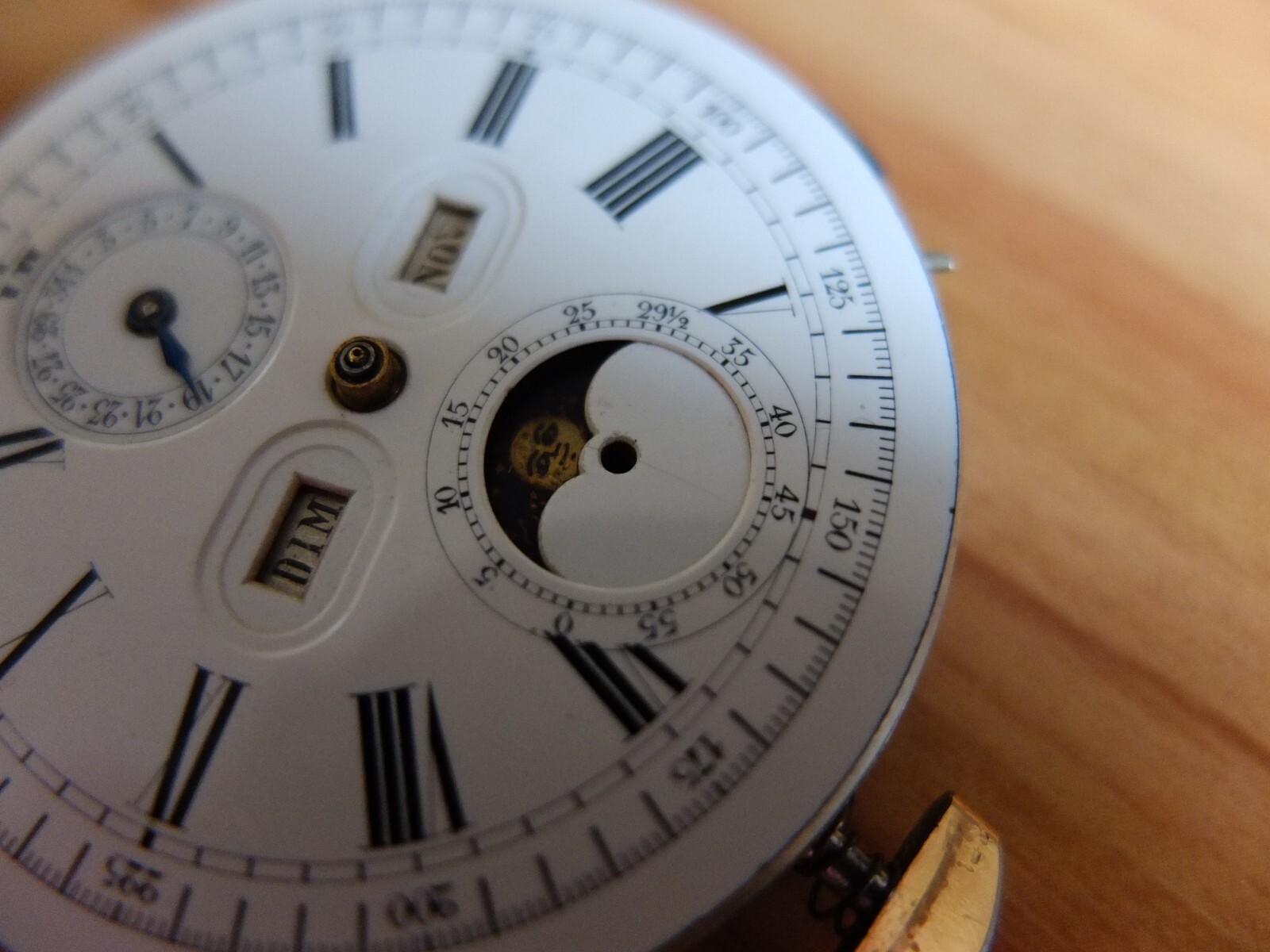 Chronograph Repeater Calendar Moon Phase Movement Pocket Watch