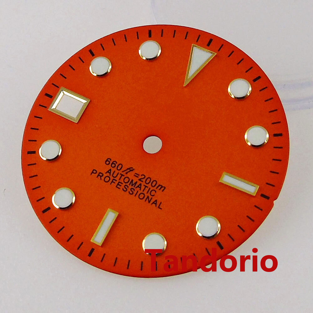 29mm BLIGER black Luminous Watch Dial Face For NH35 NH36 MIYOTA 8215 821A