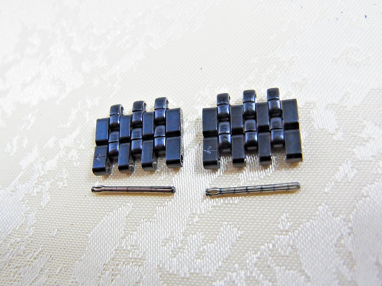 H.STERN Genuine 11mm Double Link Ladies Watch Band Bracelet 2pcs Set Mint