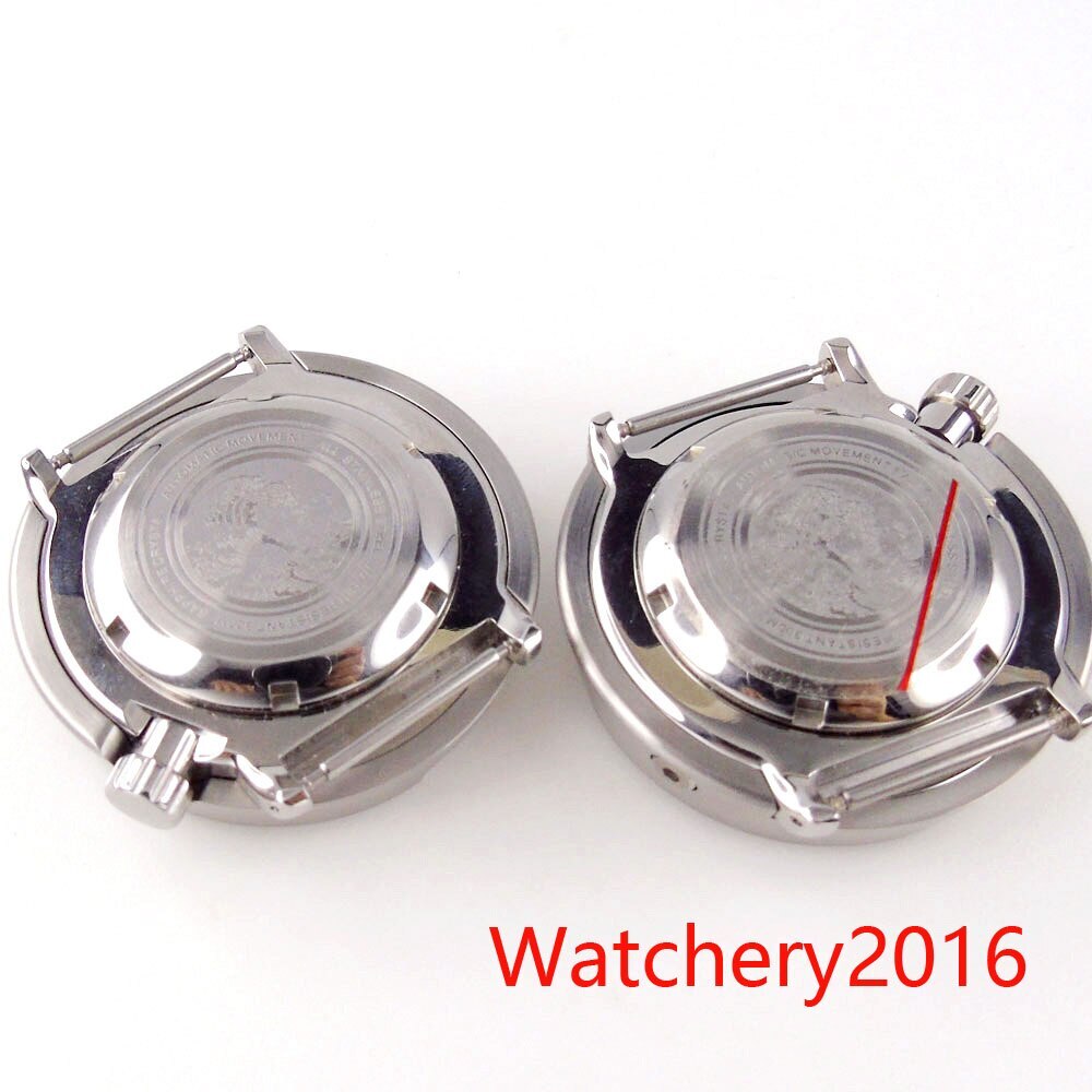 46.5mm Watch Case 4 O’clock Crown Sapphire Glass Fit Japan NH35 NH36 NH34 Watch