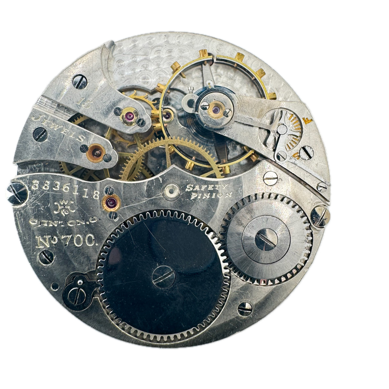 Antique 12s 1915 Hampden 5 Mechanical Openface Pocket Watch Movement No. 700 15J