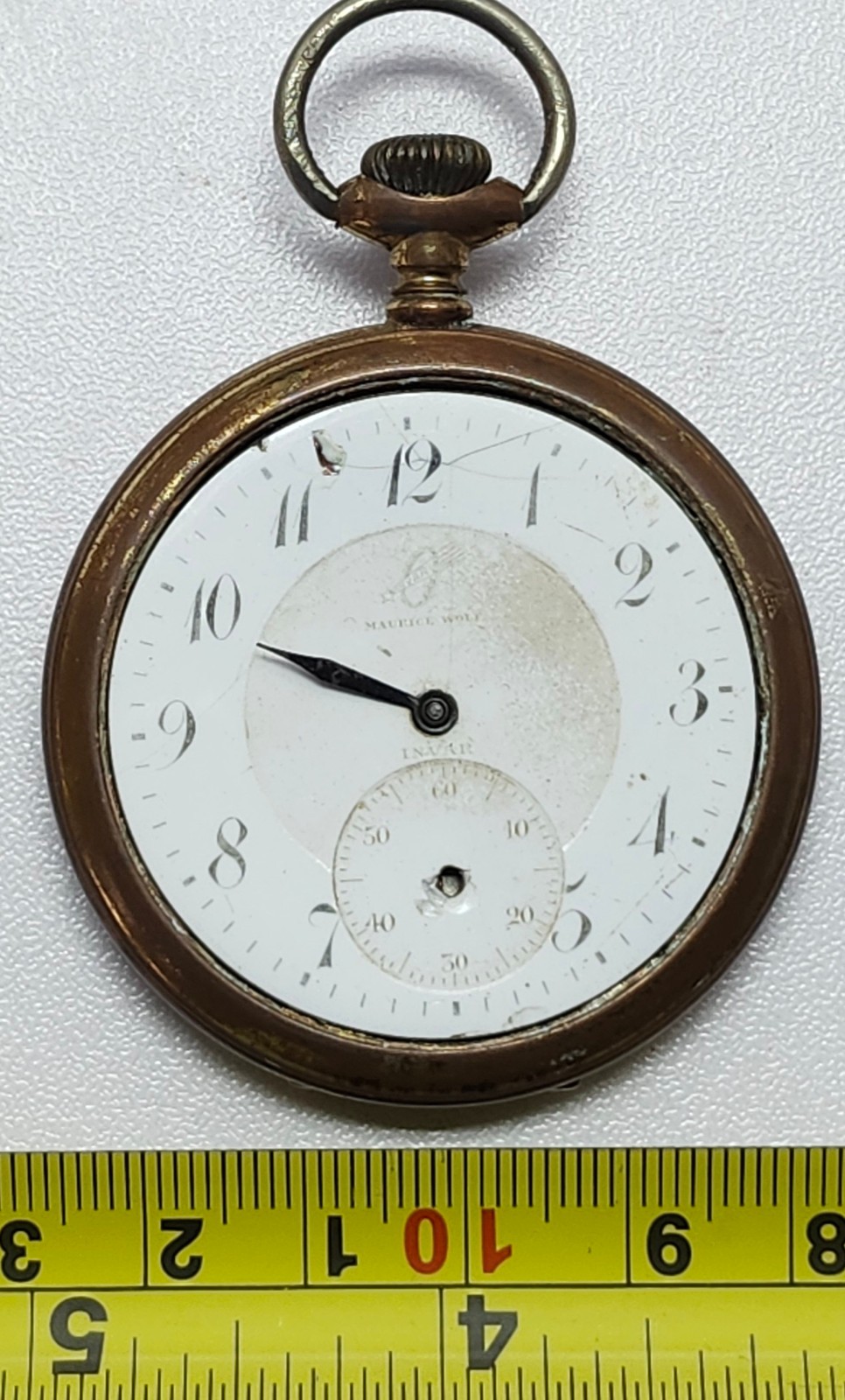 CYMA Tiger Invar Pocket Watch Maurice Wolf Dial Parts Repair As-Is Heavy Wear