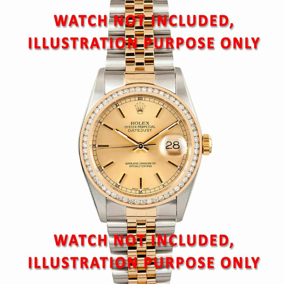 36MM ROSE GOLD 1.30CT CHANNEL NATURAL DIAMOND BEZEL FOR ROLEX 118135, 118205