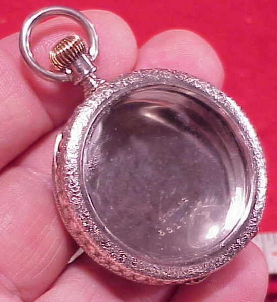 VINTAGE O.F. STERLING SILVER 6 SIZE FANCY ENGRAVED POCKET WATCH CASE EMPTY 41MM
