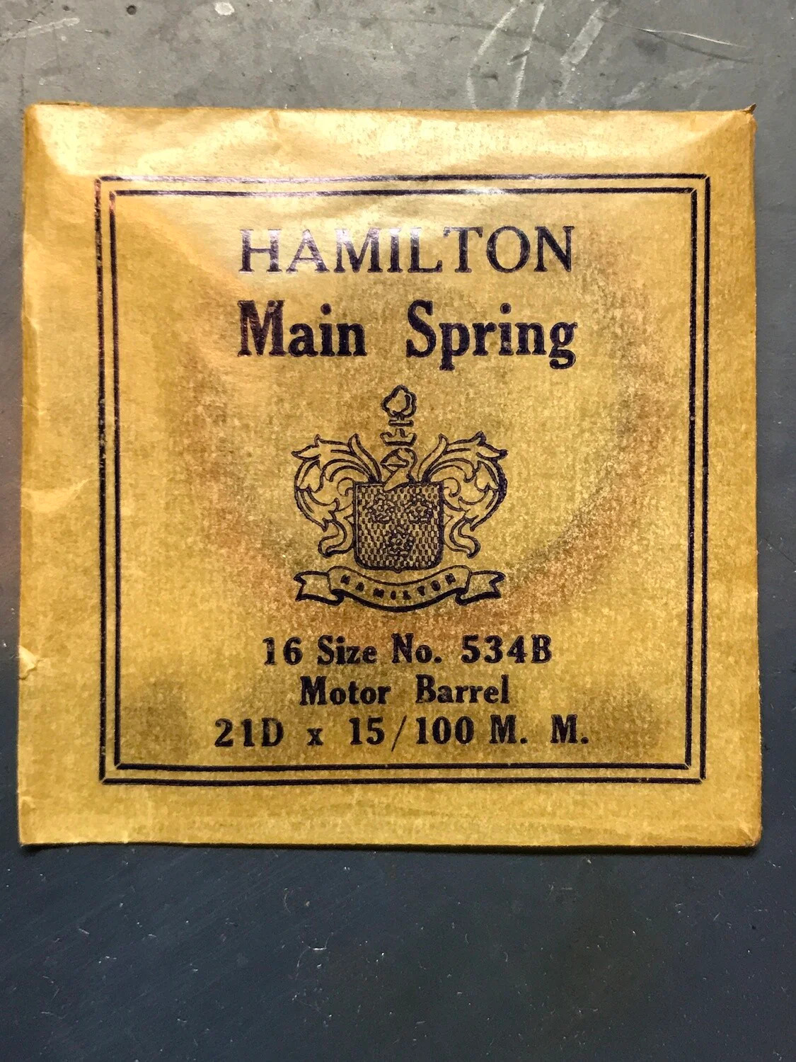 Hamilton 16s Motor Barrel Factory Mainspring Factory No. 534B – Steel