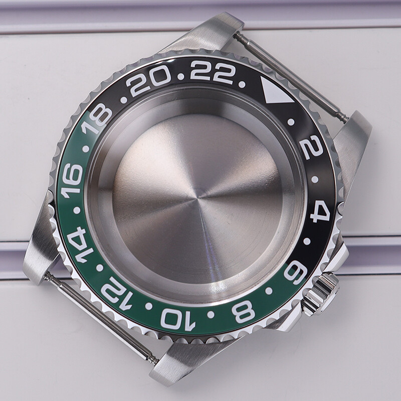 40mm Silver Watch Cases GMT Ceramic bezel For Seiko nh35 36 Movement 28.5mm Dial
