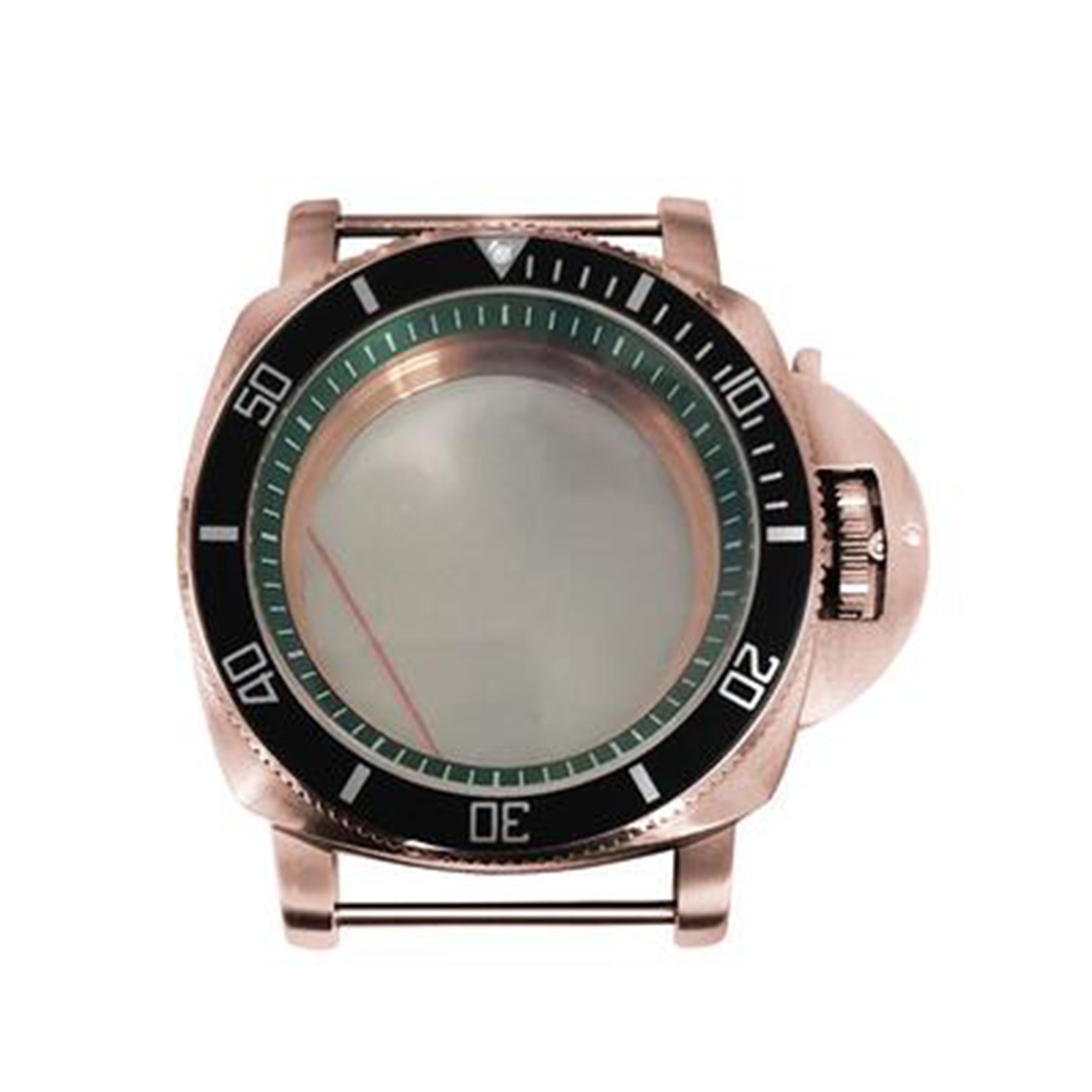 42MM Stainless Steel Watch Case Bezel Green Inner Shadow for NH35/36 Movement
