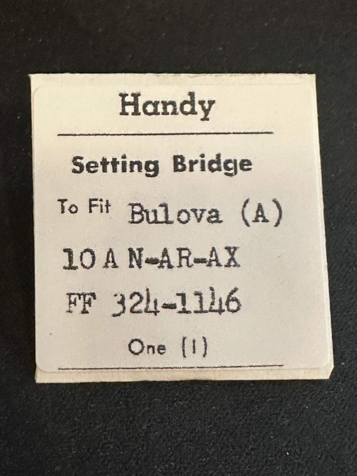 Handy Set Lever Bridge for Bulova 10AN, 10AR, 10AX, Font 324, 1146 – new
