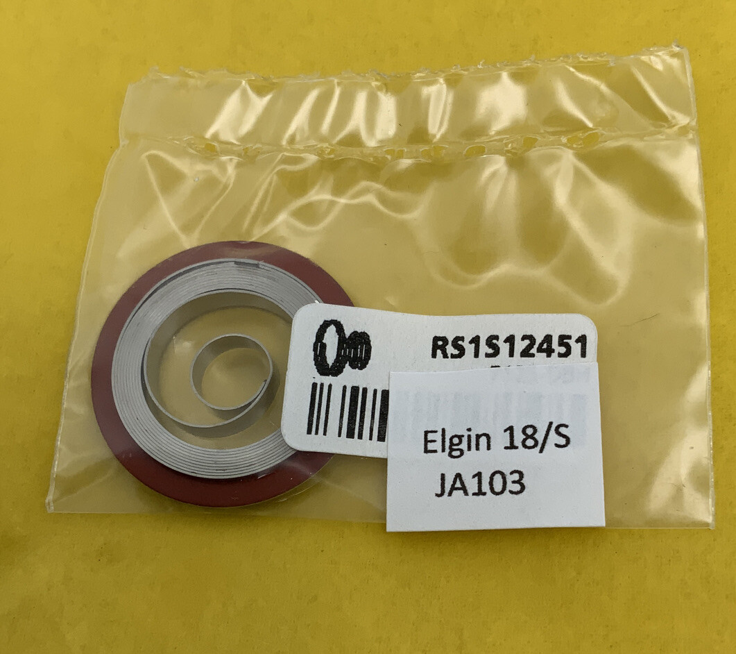 Elgin 18/S Mainspring. Part # JA103. New Old Stock