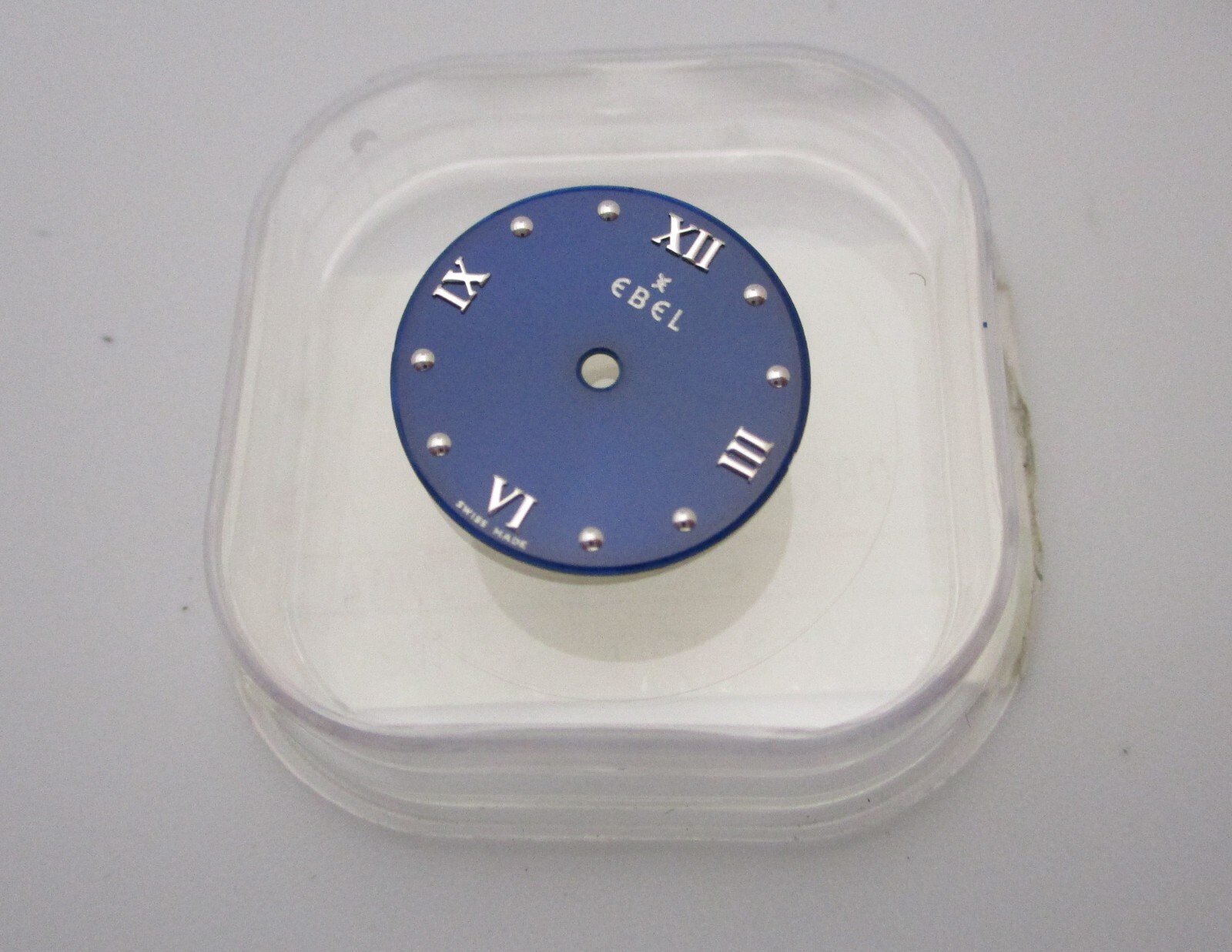 EBEL (Beluga?) Deep Blue 17.8mm Round Watch Dial w/feet @ approx 32 & 58 minutes