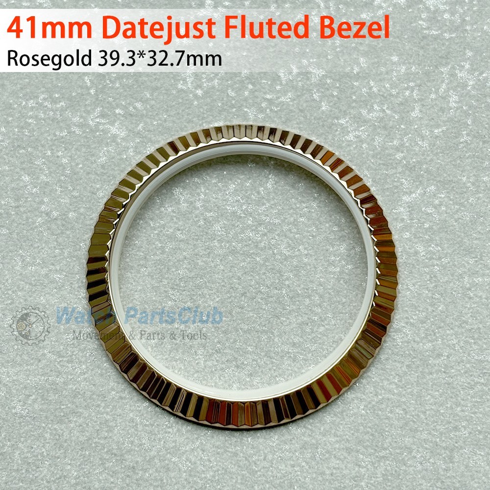 For 41mm Fluted Bezel Datejust 126300 126333 126334 Rosegold Replace Part