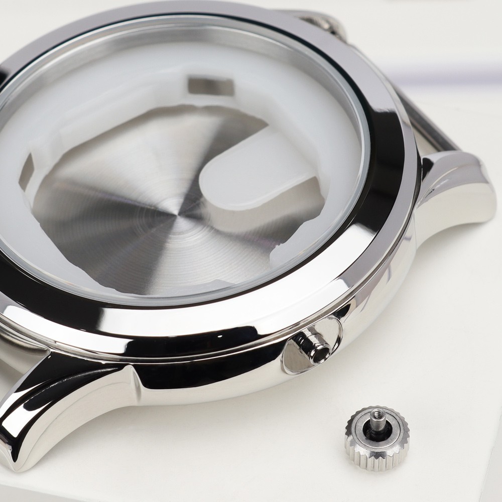 40.5mm Brushed Watch Case For Miyota GM00 Movement Polished 316L Stainless 10ATM