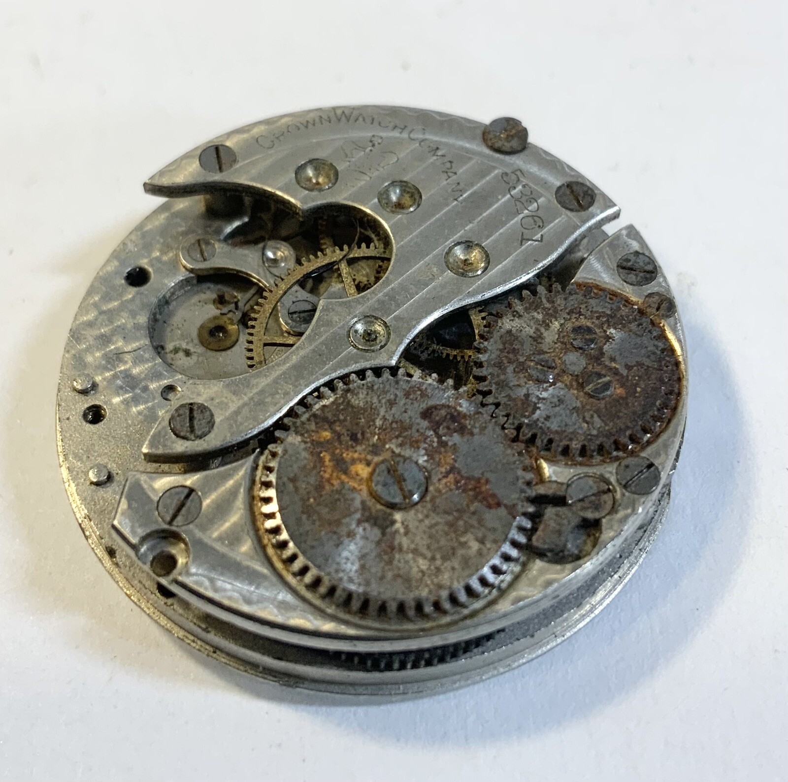 1911 New York Standard Crown 730 Pocket Watch Parts Movement 3/0 7J 53261 28mm