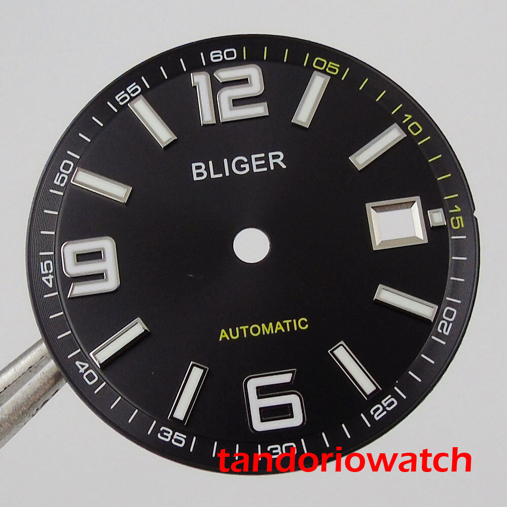 31.5mm bliger watch dial window with date winndow fit ETA 2836 miyota movement