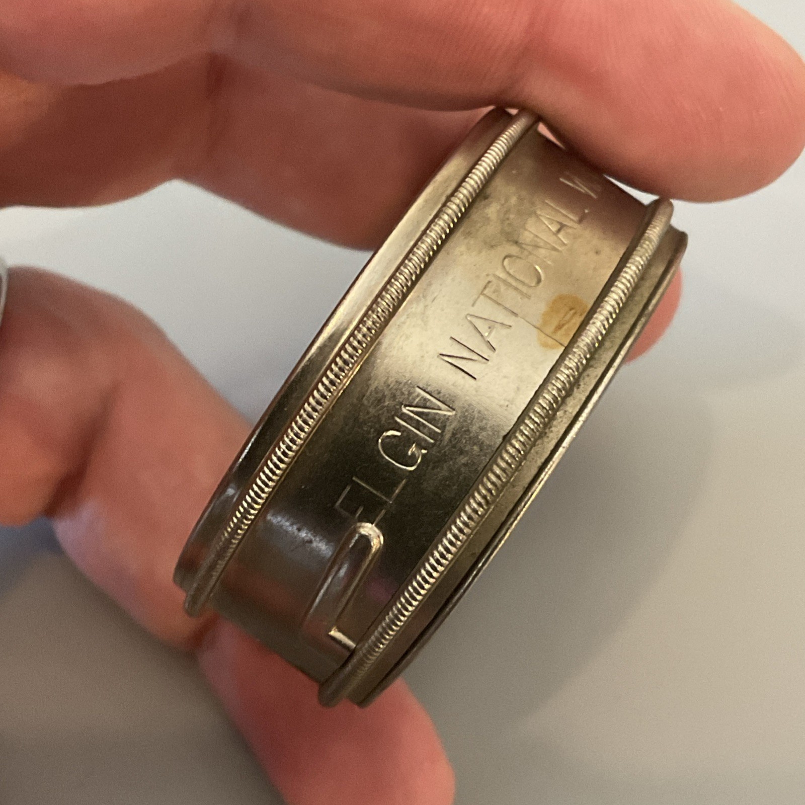 Antique Elgin National Watch Company GLASS Movement 18s Shipping Tin Container