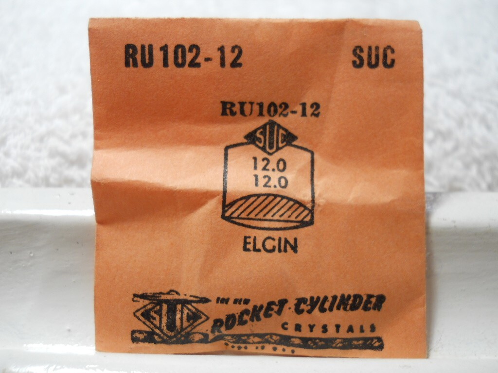 SUC RU102-12 Watch Crystal Fit Elgin 4253 – 4319B – 12.0 x 12.0 mm – Replacement