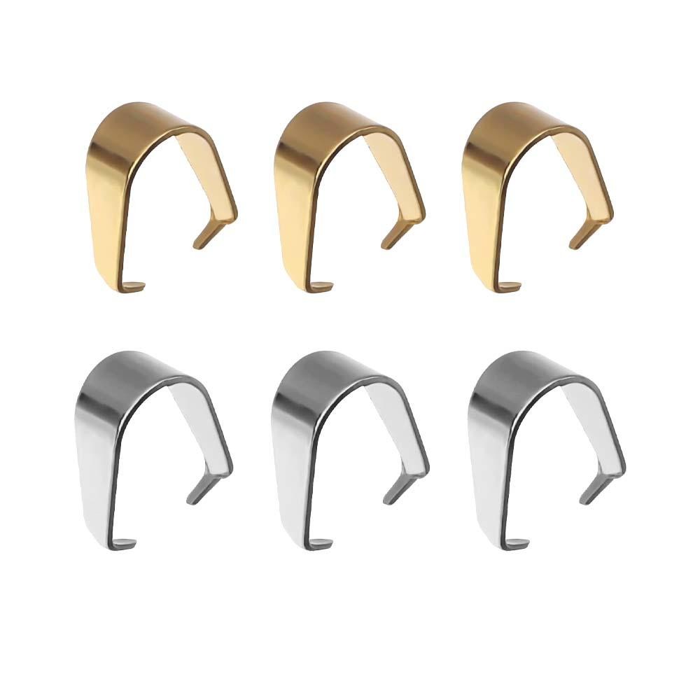 100pcs Stainless Steel Clip Pendant Clasp Melon Seed Buckle for Diy Charm Connec