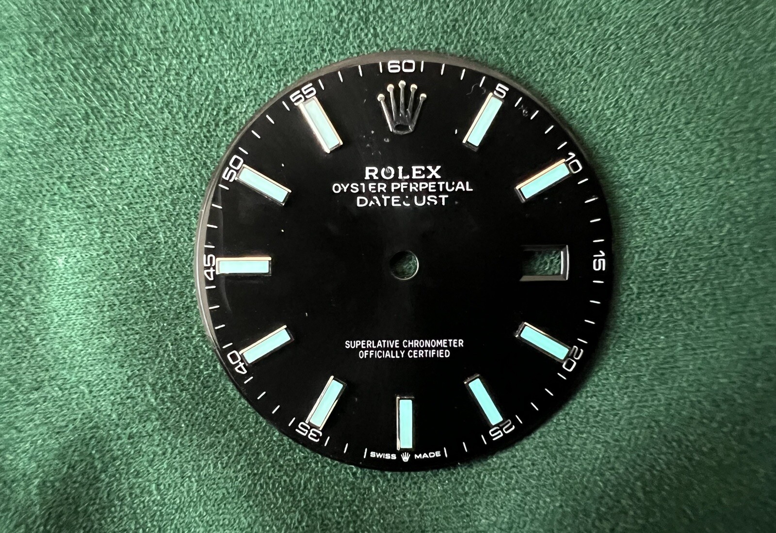 Original Rolex Dial 41mm Datejust Black Luminous Marker Ref 126303/126333 OC#350