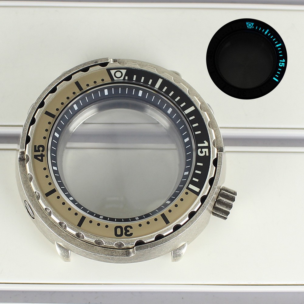 Dive 47mm Steel Watch Case Luminous Modify Tuna Can Skx Mod For Seiko NH35 NH36