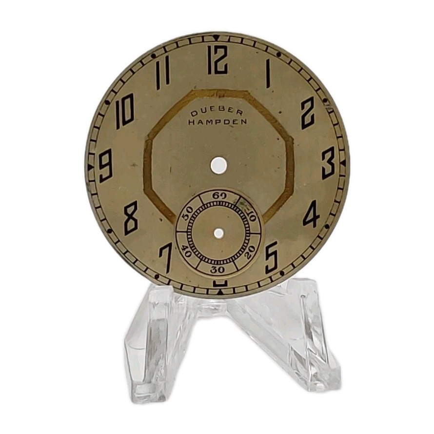 Dueber Hampden 37.5mm Sunk Metal Pocket Watch Dial Only 381