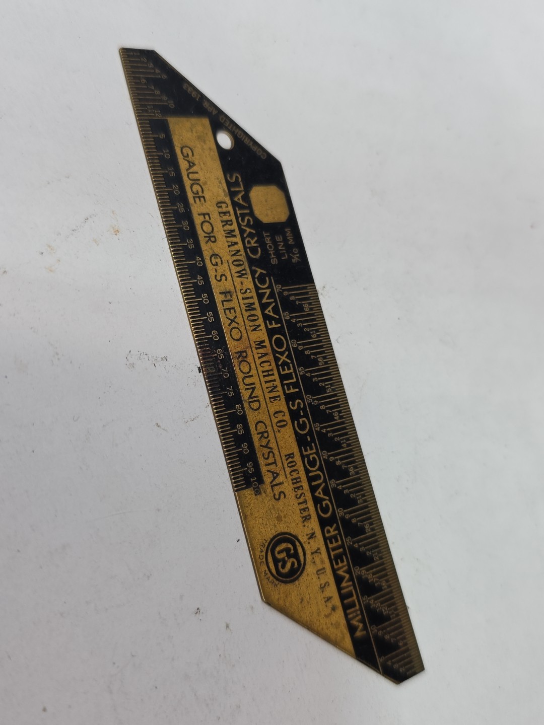 Vintage GERMANOW-SIMON WATCH MAKERS GAUGE FOR G-S FLEXO ROUND CRYSTALS