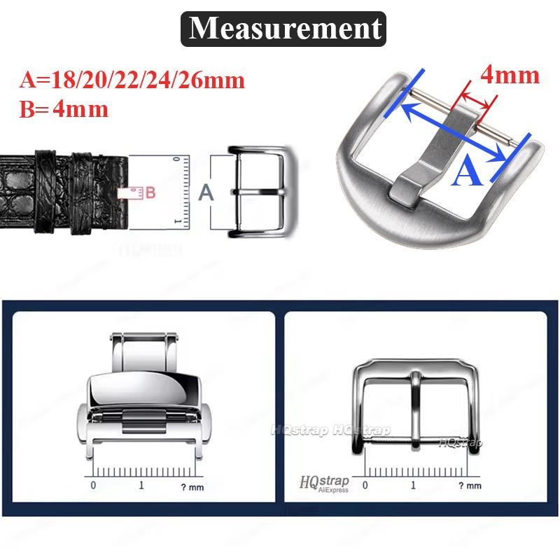 New Watch Buckle Stainless Steel Pin Clasp 18 20 22 24 26mm Leather Strap Band