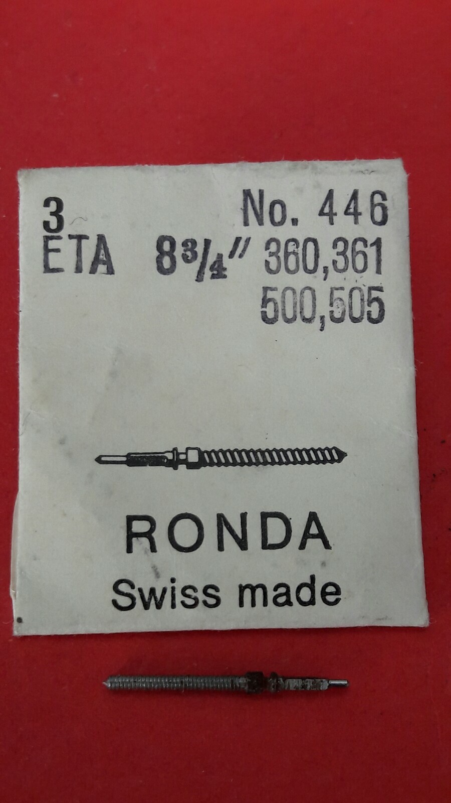 Eta 360, 361, 500, 505, 362, 363……. see desc Winding Stem #401 Ronda 446