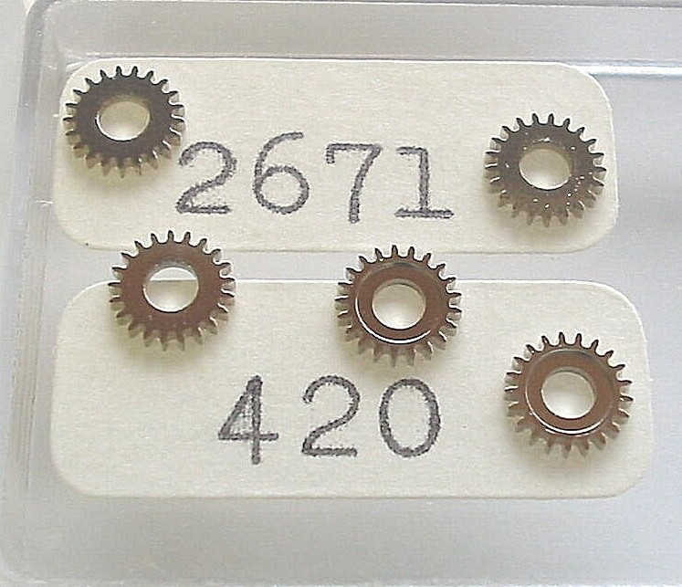 ETA 2671, 2641, 2651, 2661; 5 new crown or ratchet wheels #415 or #420 + screws