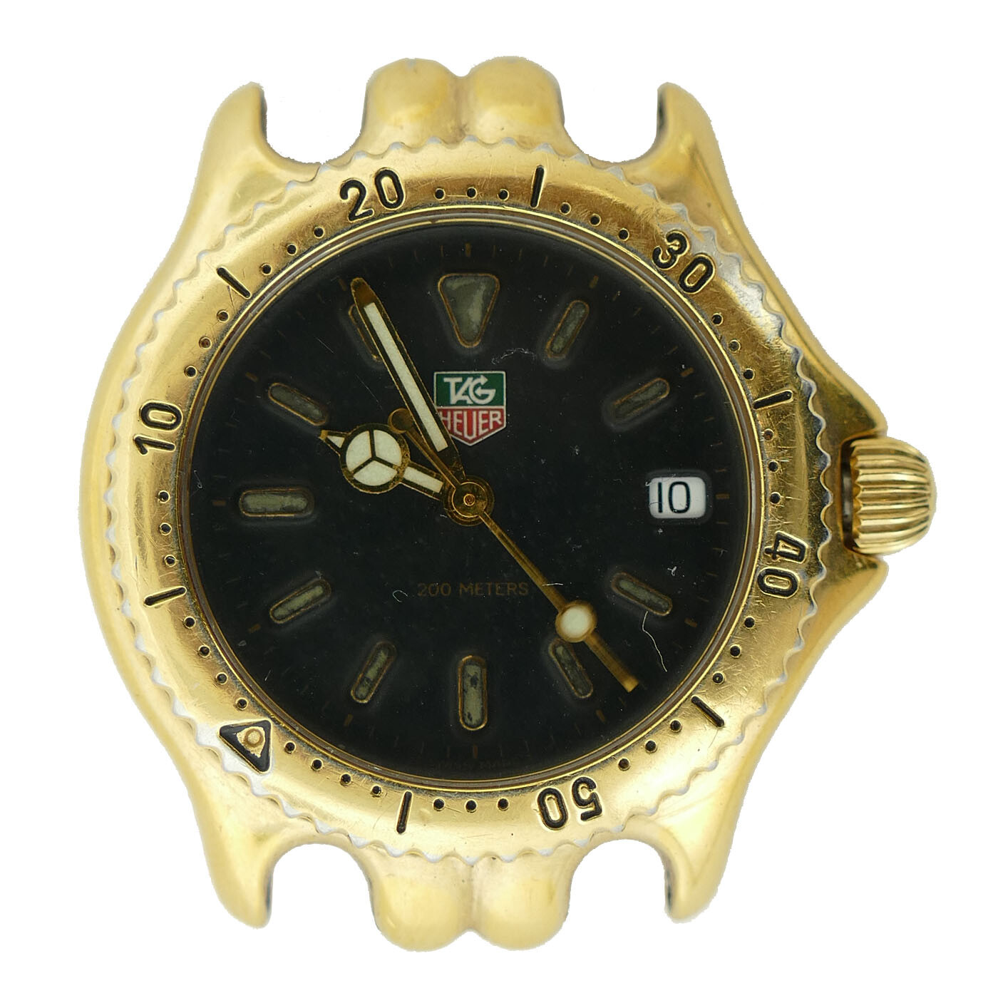 TAG HEUER SEL LINK PROF S94.313M BLACK DIAL GOLD PLATED 34MM WATCH HEAD