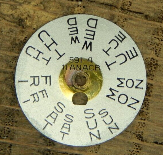 Genuine Bulova Day Star with Dial Disc 11ANACB 591-4 Watch part NEW OLD STOCK