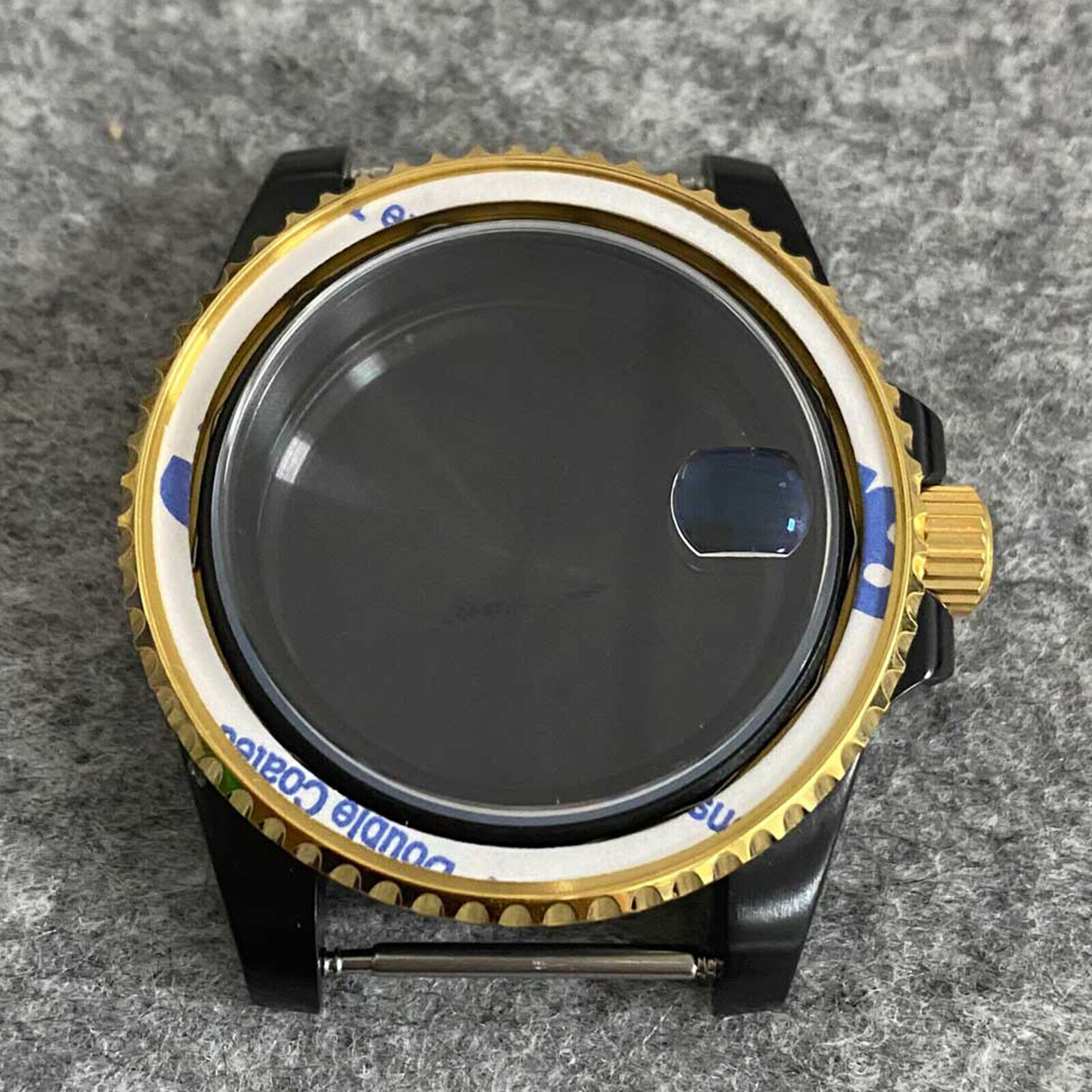 40MM SUB PVD Watch Case Black Gold Sapphire Glass Watch Case for NH35/NH36