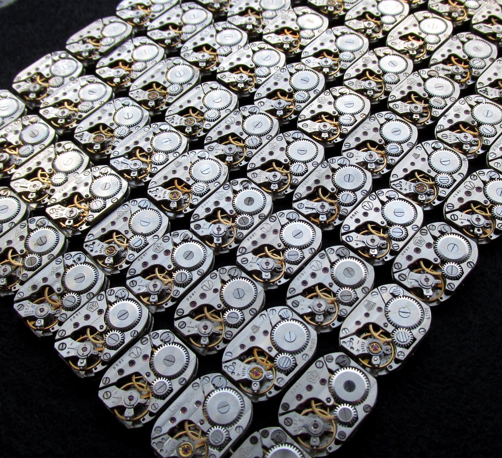 Lot 55 ladies watch movements LUCH Geneve Waves Anglage 14×18 mm. Steampunk Art
