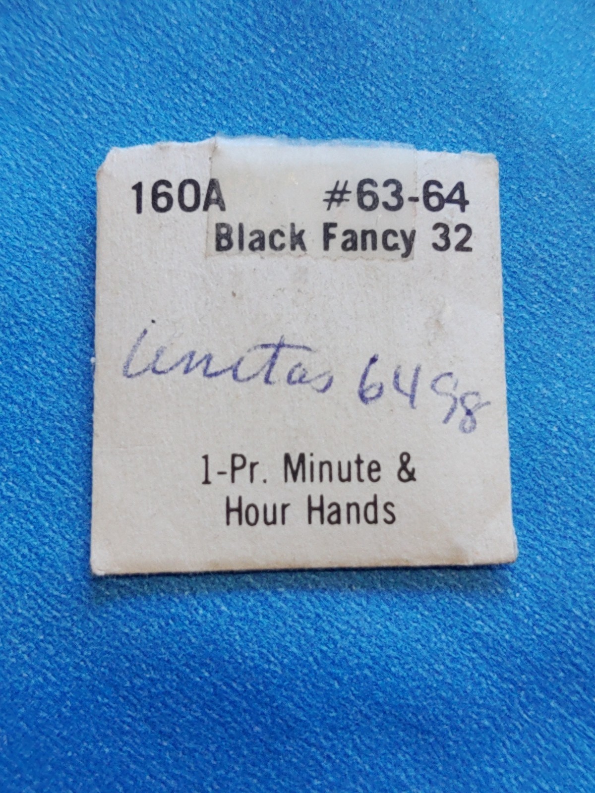 Genuine Unitas Cal. #6498 Black Fancy 32 Hour Hand. NOS. Condition Excellent.
