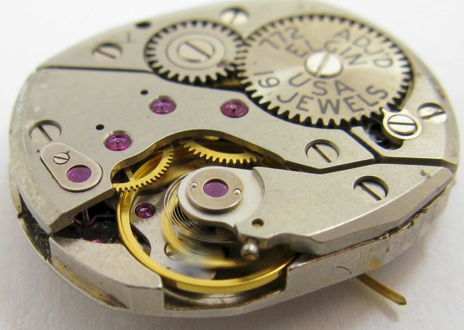 Elgin 772 19 jewels adj. watch movement for parts …