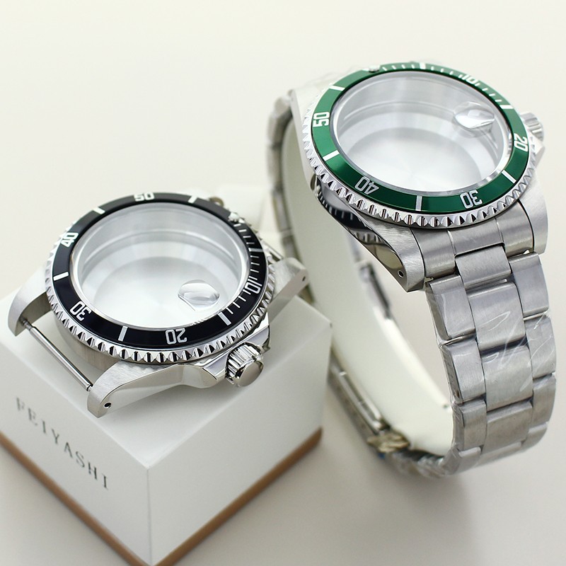 38MM Sapphire Glass Watch Case strap Ceramic Bezel Mod Parts Fit NH34A NH35 NH36