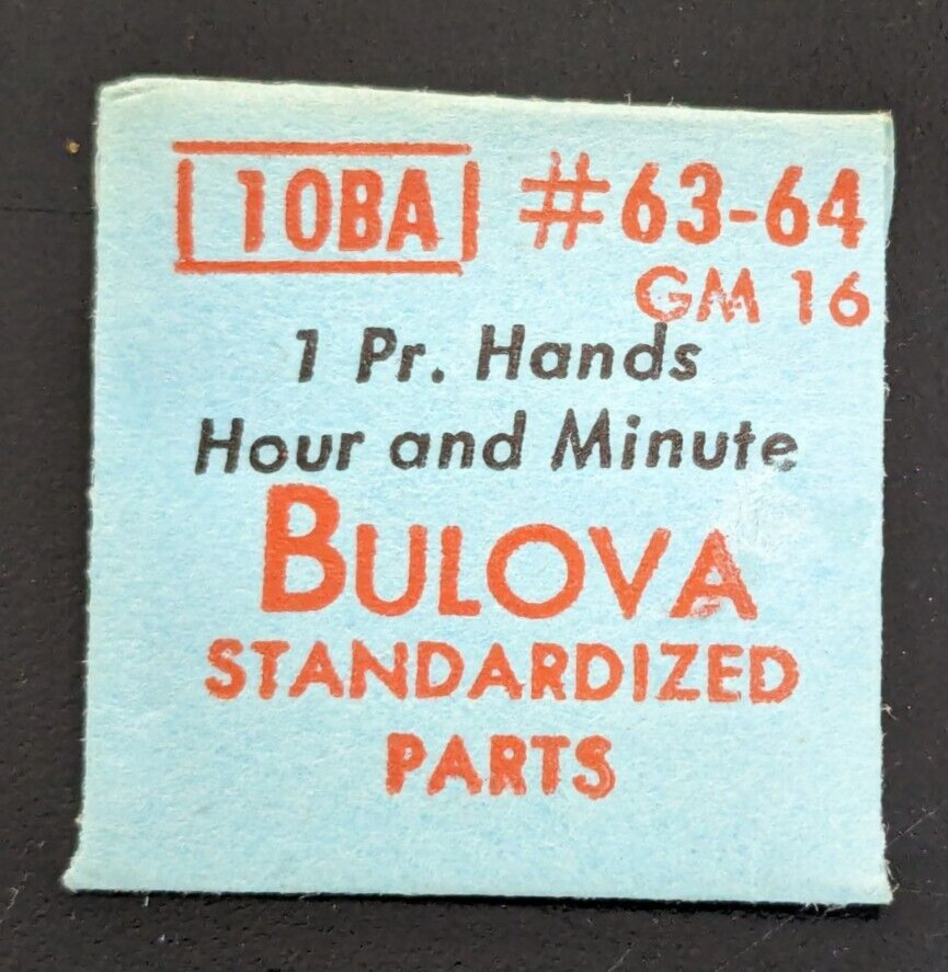 NOS Genuine Bulova 10BA GM 16 – Set of Hands Watch #63/64 – Gold Tone – Modern