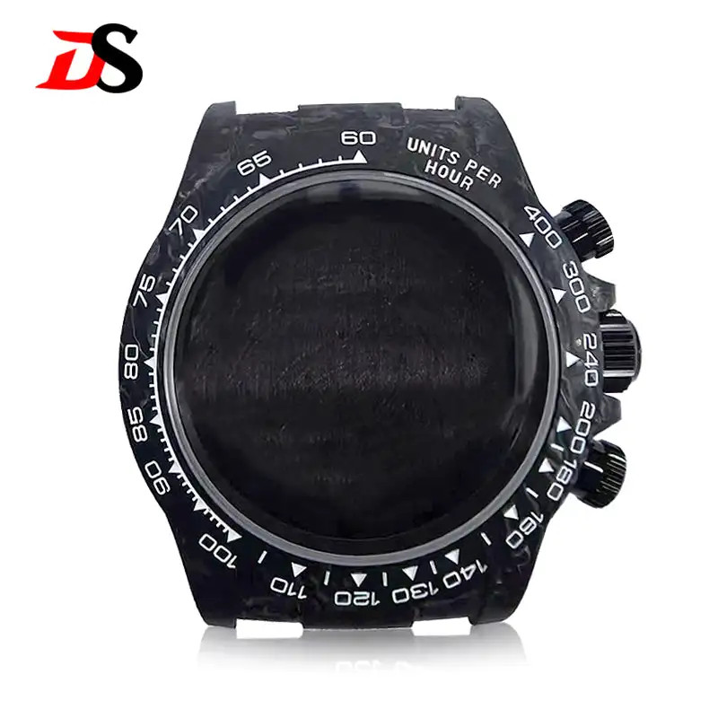 DS 29.5mm Dial Carbon Fiber Dial Blue Lume for VK63 Movement Black Lume Custom