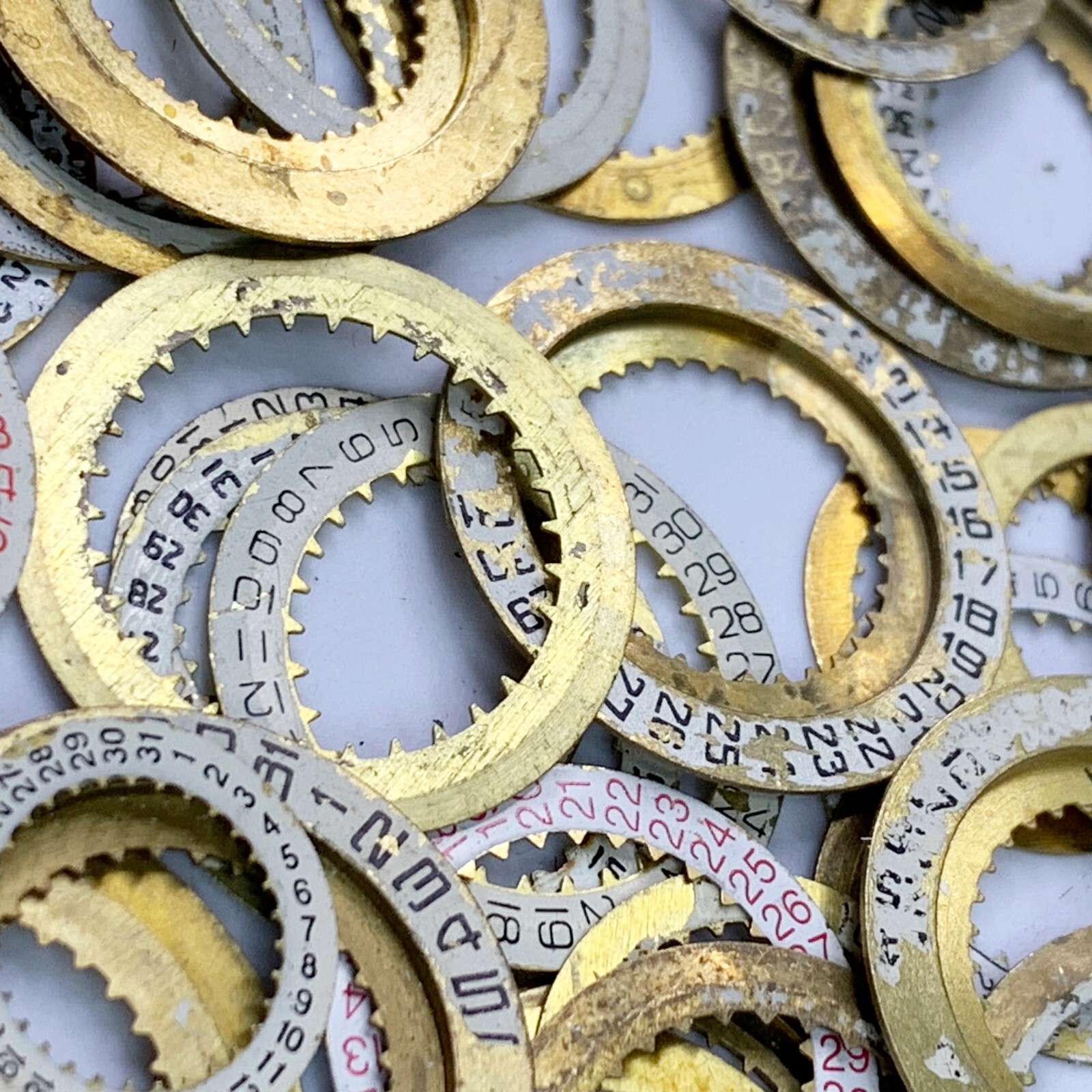 25 Calendar Day Date Dial Disc Number Watch Part Steampunk Watchmaker Lot Repair