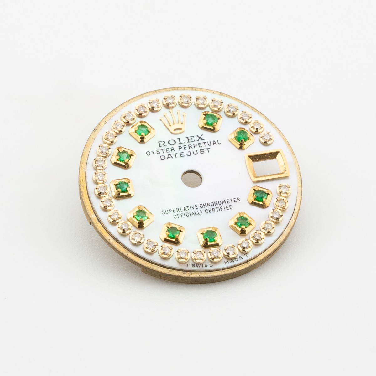 For Rolex Lady-Datejust 26, Custom Mother of Pearl Emerald String Dial #1038