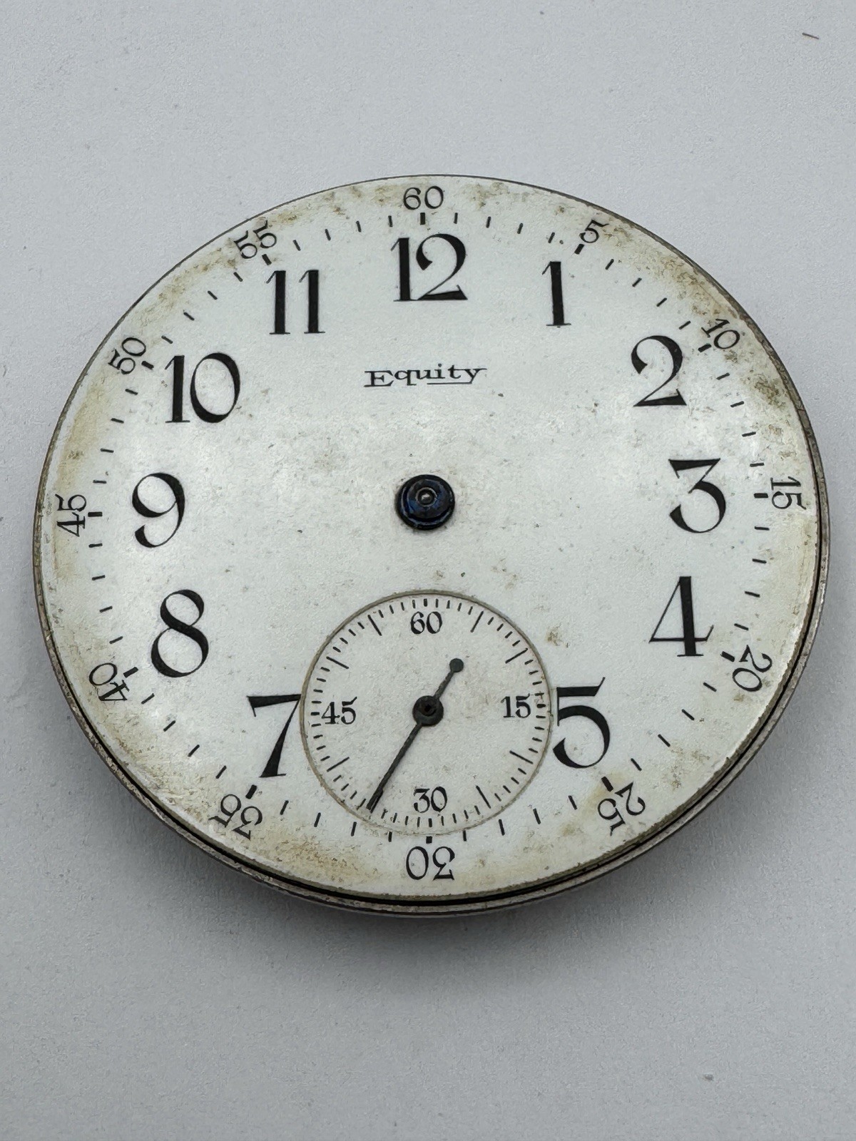 Vintage Equity 15J Pocket Watch Movement For Parts Or Repair – Good Balance