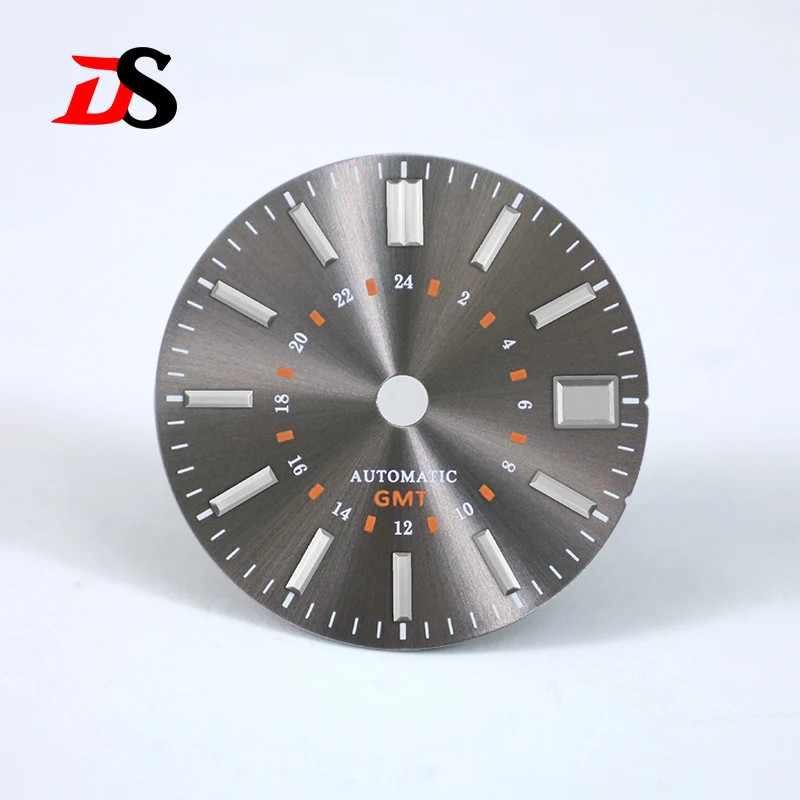 DS Sunburst GS 24 Hour GMT Sun Pattern Mod Dial 28.5MM NH34 Blue lume OMG Index